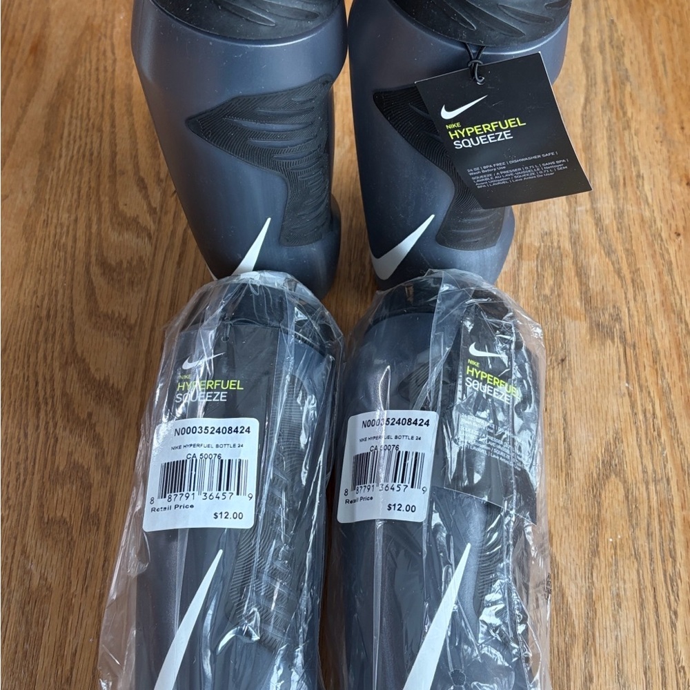 4 Nike Black Hyperfuel  plastic Squeeze Bottles